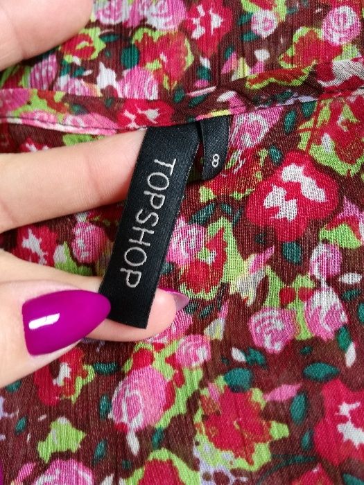 36(S) bluzka mgiełka floral kwiaty Topshop