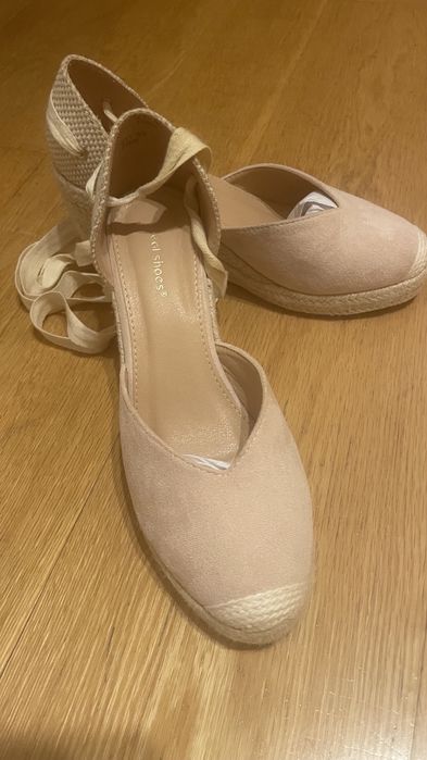 Sapatos de corda rosa claro