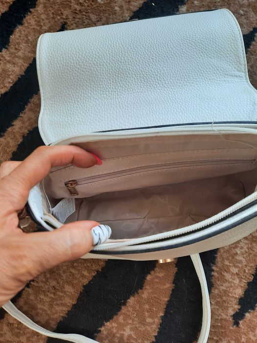 Torebka  biala czarne printy skóra  ekologiczna