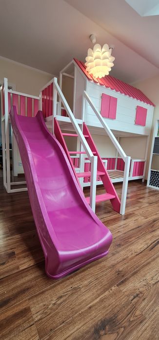 Łóżko piętrowe domek drewniany 90x190