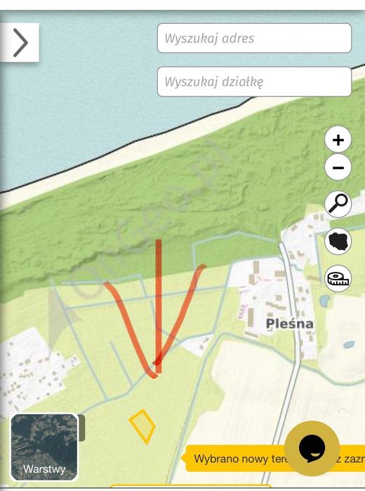 Działka na sprzedaż Pleśna zachodniopomorskie k.Gąski,Ustronie Morskie