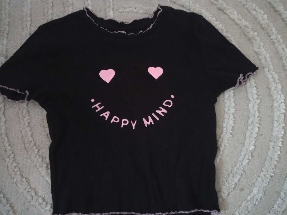 Koszulka czarna happy mind rozmiar Ma House