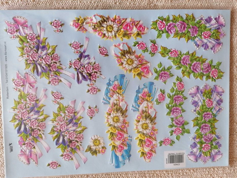 Papier do decoupage wymiar 200 mm x 280 mm zestaw 25 sztuk