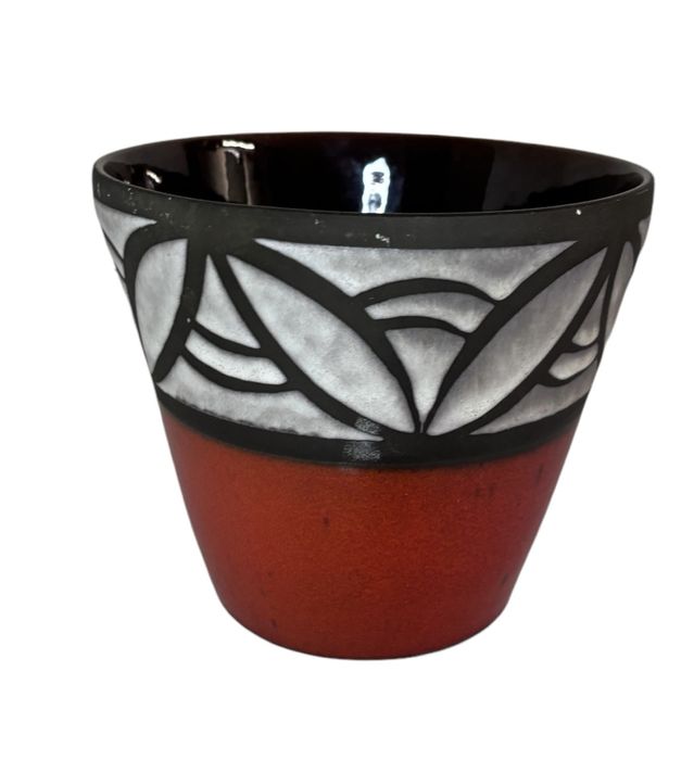 Ceramiczna osłonka na kwiatek vintage retro prl fat lava