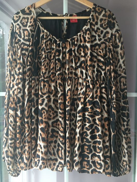 Bluzka Tiffi wiskoza w panterkę styl Boho podszewka r.L/XL