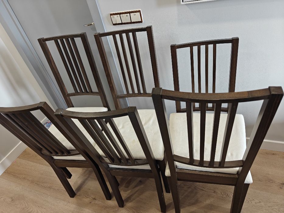 Cadeira Jantar IKEA Börje castanho-preto (x6)