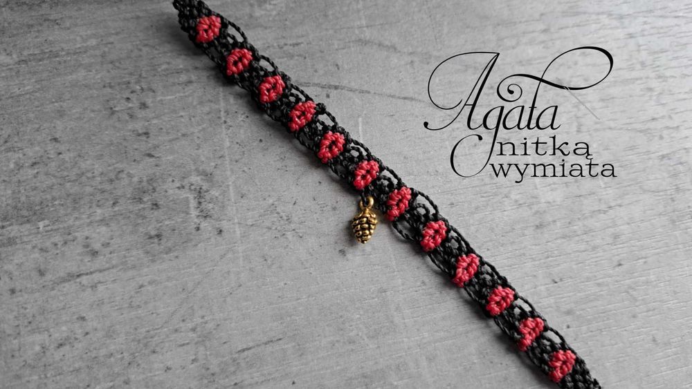 Bransoletka czarno czerwona