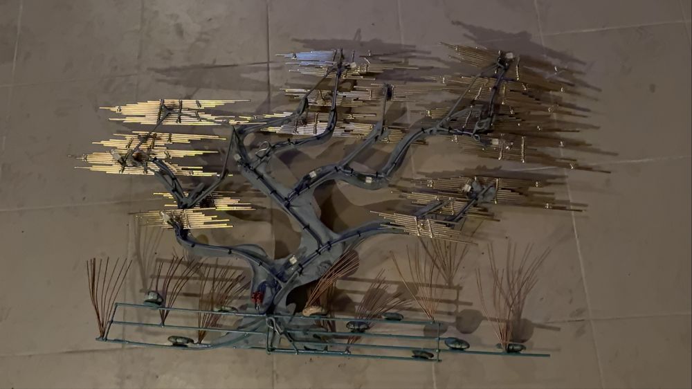 Скульптура панно «Бонсай» з теплим підсвічуванням