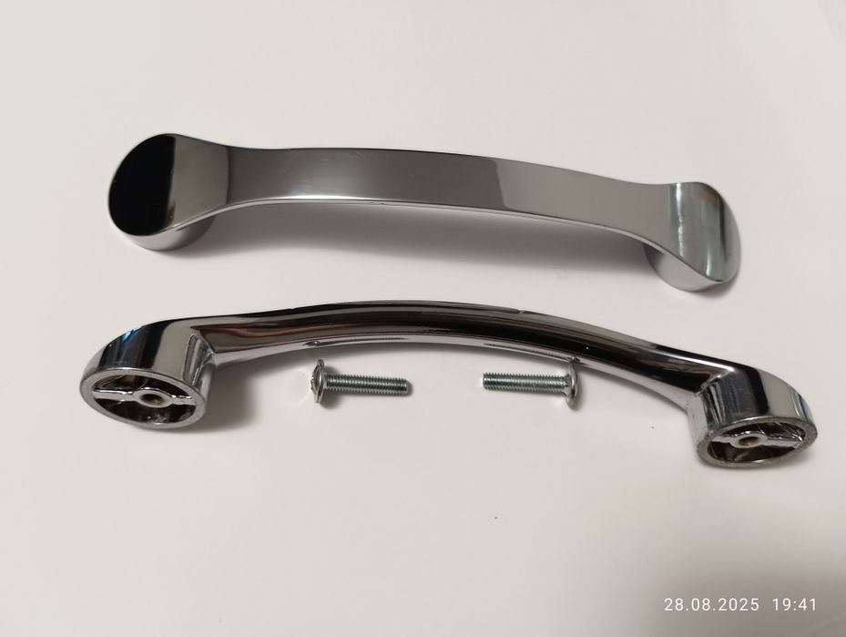 Uchwyty meblowe, 11 szt.,  stał nierdzewna, srebrne, rozstaw 128 m