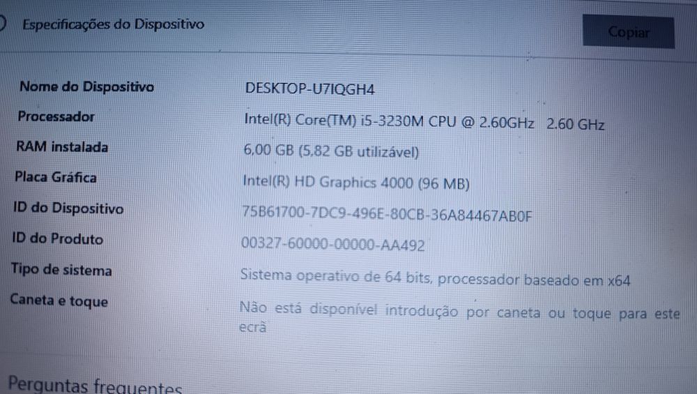 Notebook acer intel core 5