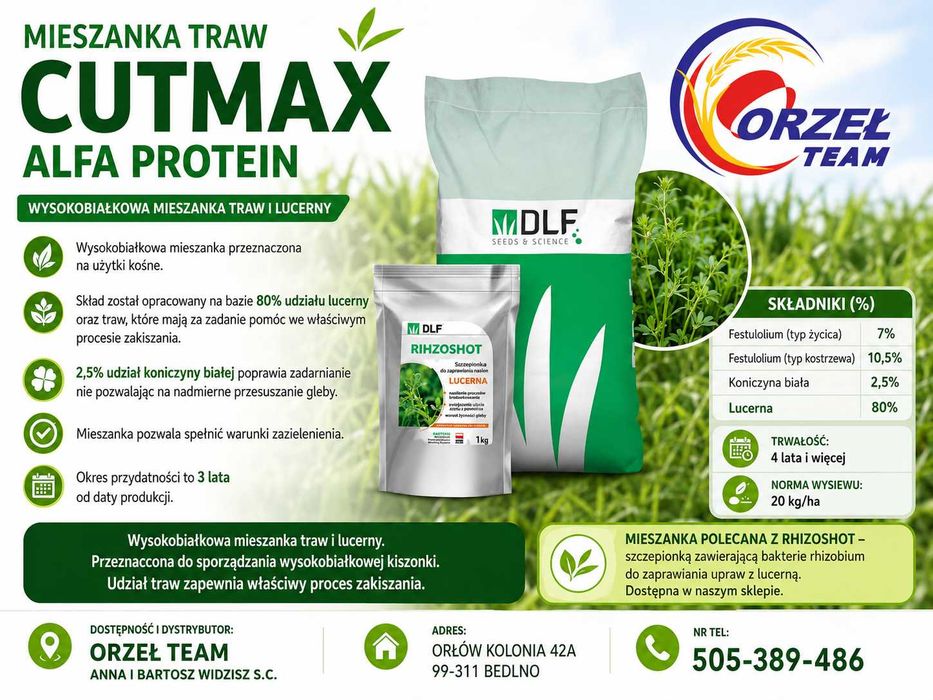 Mieszanka Lucerny i traw CUTMAX ALFA Protein DLF 25kg