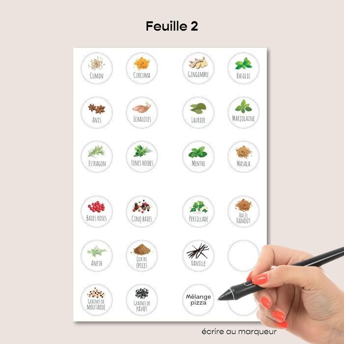 Etykiete Na Słoiki Z Przyprawami Średnica 3,5Cm 48Szt J. Francuski