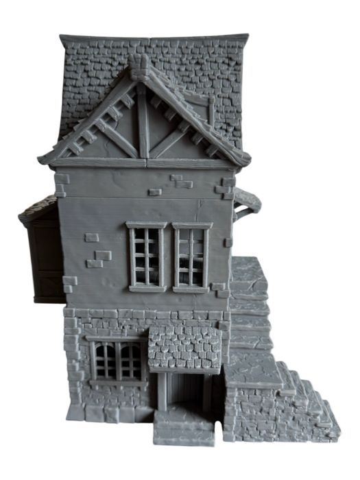 Średniowieczny dom miejski, duży, druk 3D
