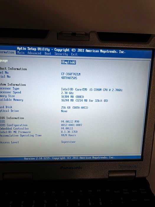 Захищений сенсорний ноутбук Panasonic Toughbook CF-31 MK4 (i5-3340M)