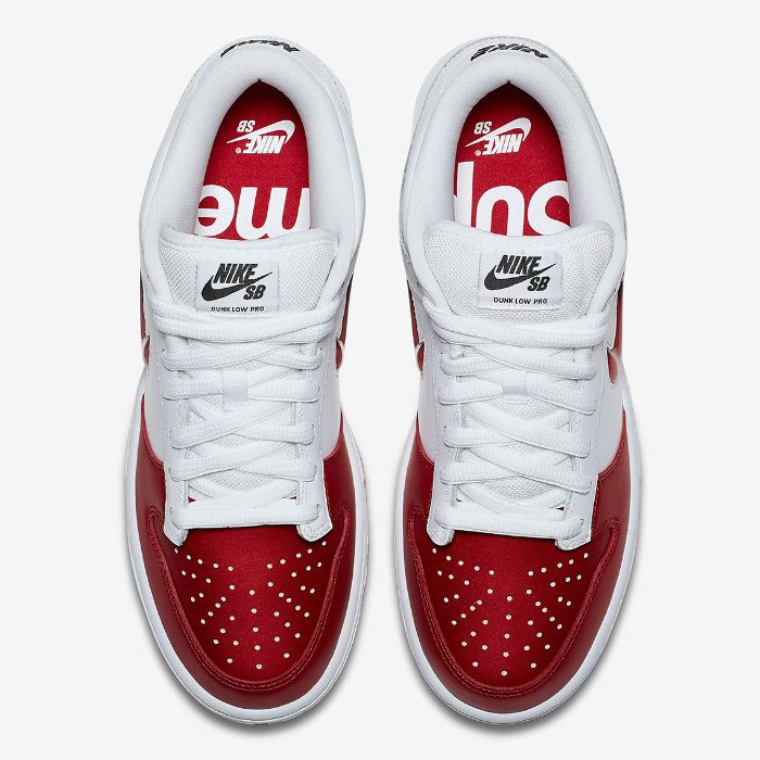 (roz. 46) Nike SB DUNK SUPREME roz. 46 (30 cm) biało czerwone low