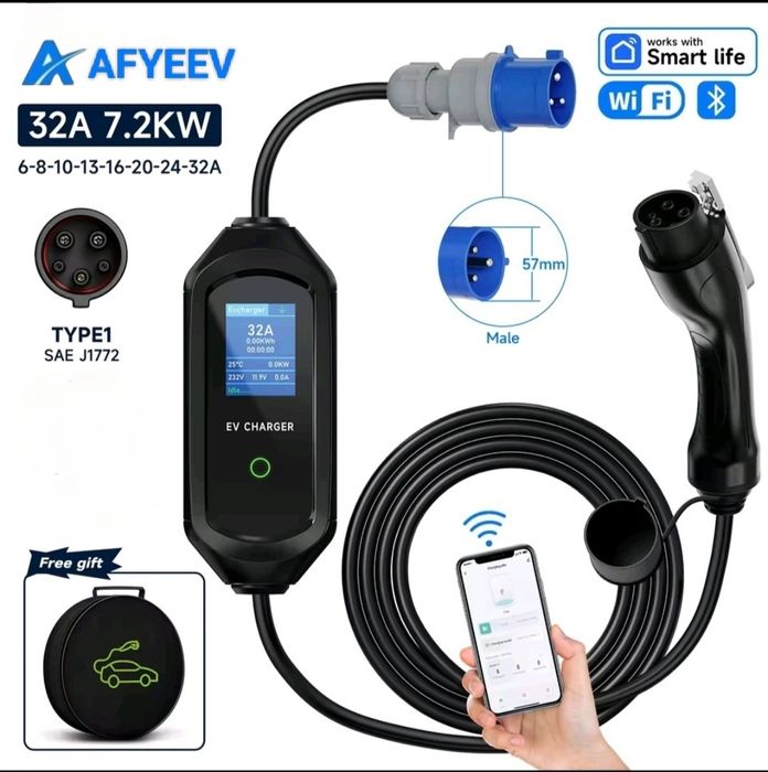 НАЙНИЖЧА ЦІНА ‼️Зарядка type 1 type 2 GBT Tesla 32A 7.2kw кВт EV Charg