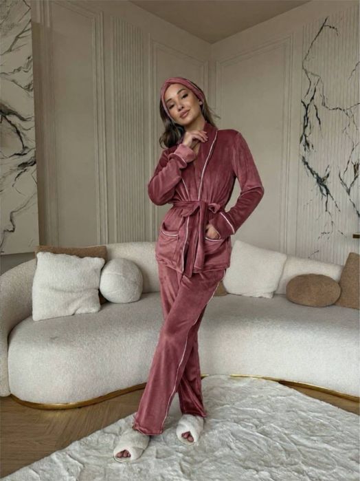 Піжама двійка жіноча. Велюрова піжама на подарунок. Домашній костюм