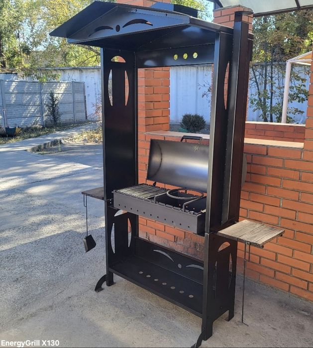 •4мм! НЕ ПОВЕДЕ! Гарантія! Стационарный Мангал Барбекю с Крышей /Гриль