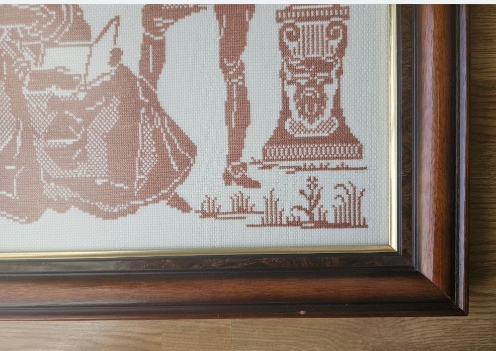 Quadro bordado a ponto de cruz