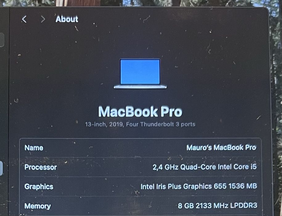 MacBook Pro 2019 A1989 8GB 256GB