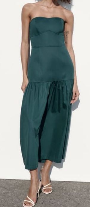 Zara szmaragdowa sukienka NOWA rozmiar XL