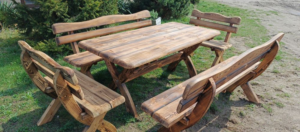 Meble ogrodowe, zestaw mebli ogrodowych opalony