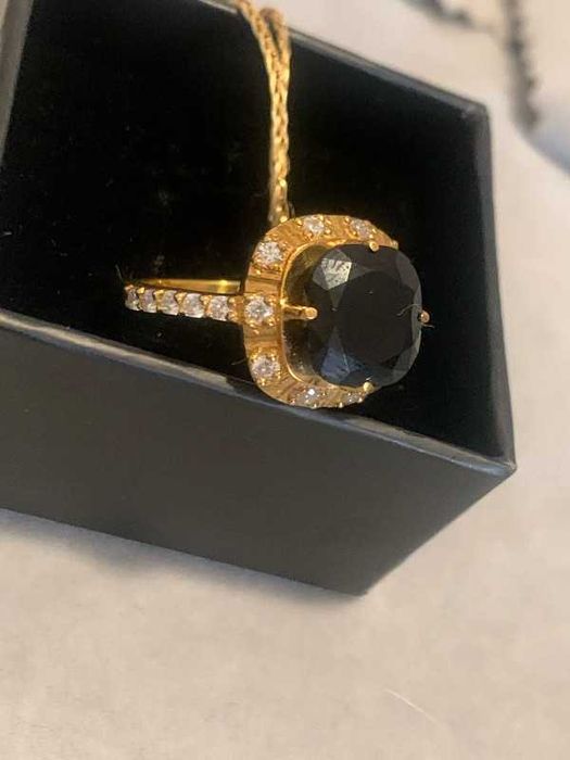 Anel Elite em prata e ouro com Onix e zirconias