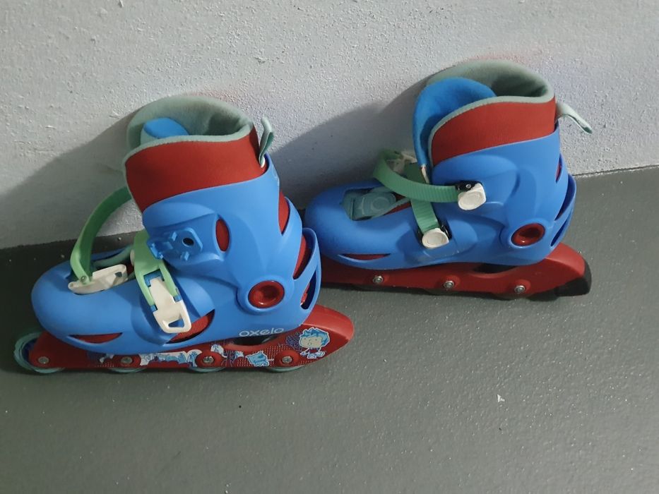 Patins em linha com proteções