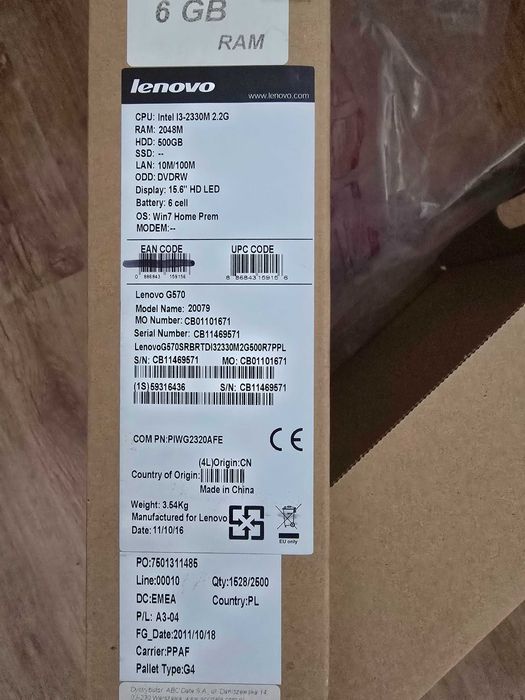 Laptop Lenovo HD6370M