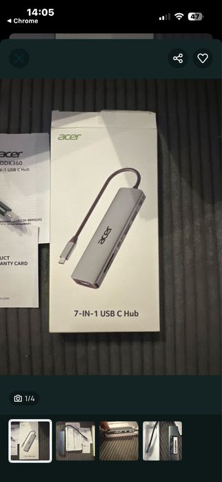 Hub adapter Acer 7 w 1 nowy