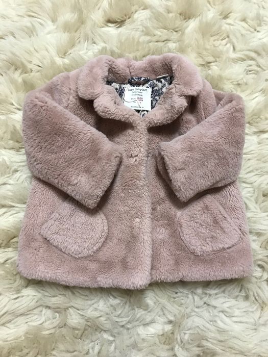 Zara futerko jesienno-zimowe pudrowy róż podszewka r 86