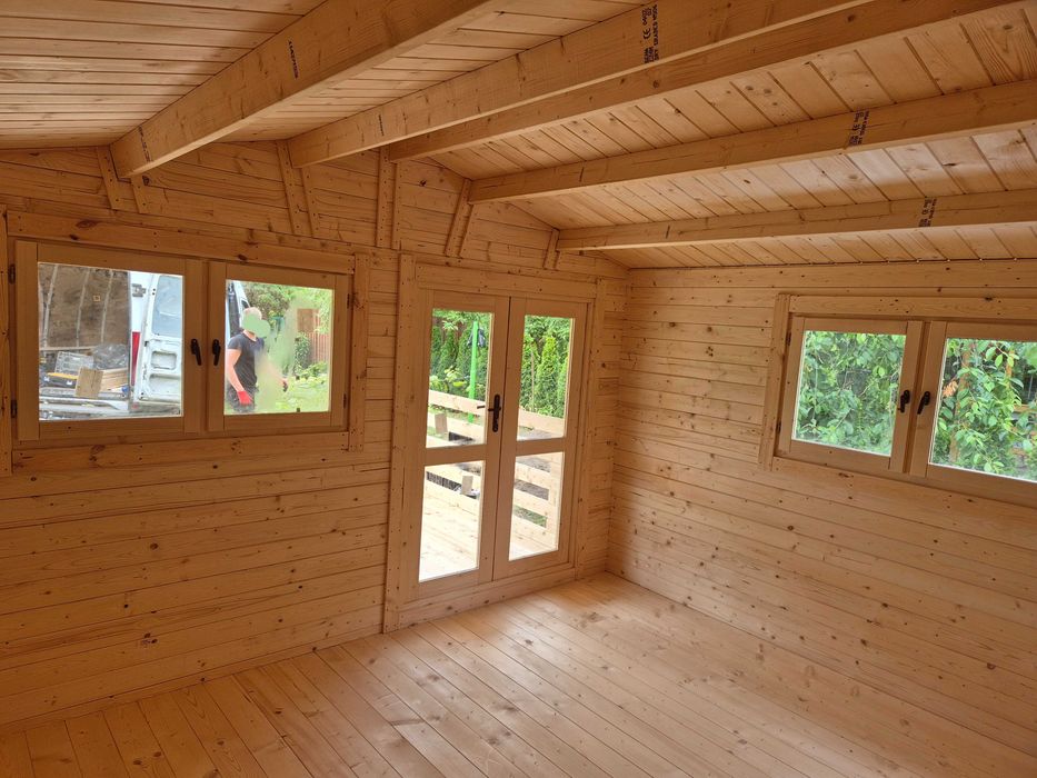 dostepny od ZARAZ domek drewniany+TARAS* 7m x 4m*28 m2 *SCIANY aż 45mm