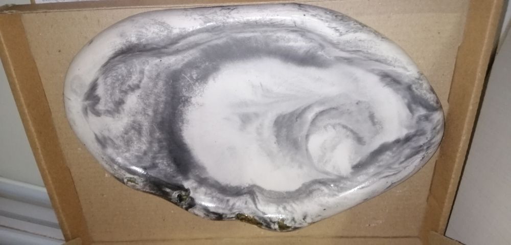 Подставка гипсовая мрамор овальная