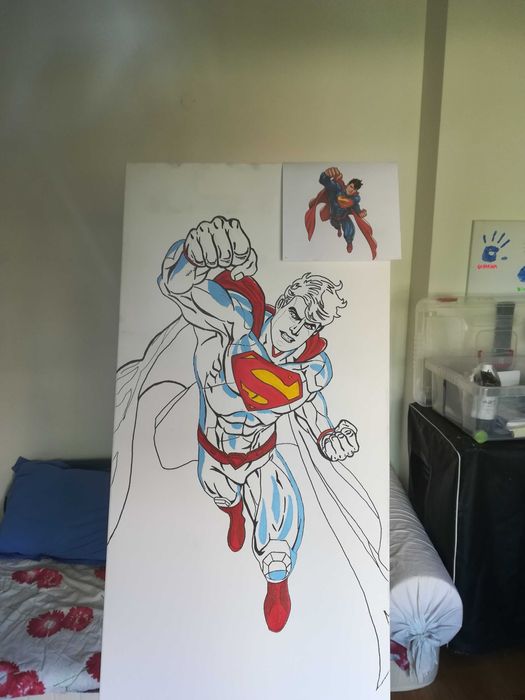 Tela pintada a oleo. Superman (DC comics)
