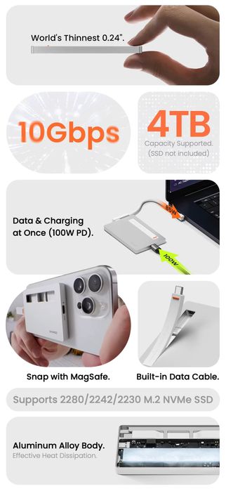 Корпус для твердотільного накопичувача Sharge Disk Plus M.2 NVME Gen2