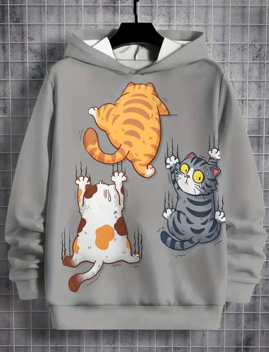 Кофта худи толстовка с принтом кошки