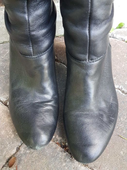 Botas vintage de couro preto (37)