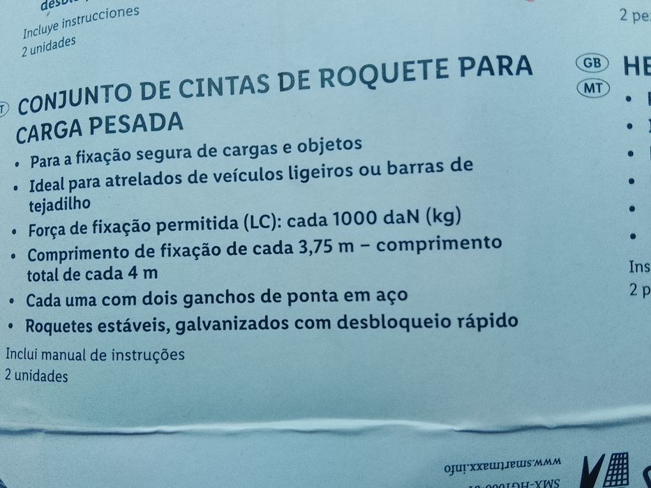 Conjunto de cintas para cargas pesadas