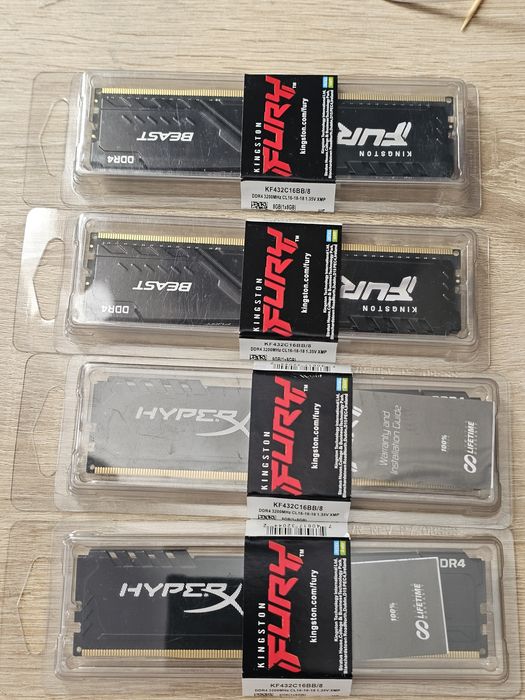 Оперативна пам'ять Kingston hyper X Fury 3200Mhz DDR4 16gb