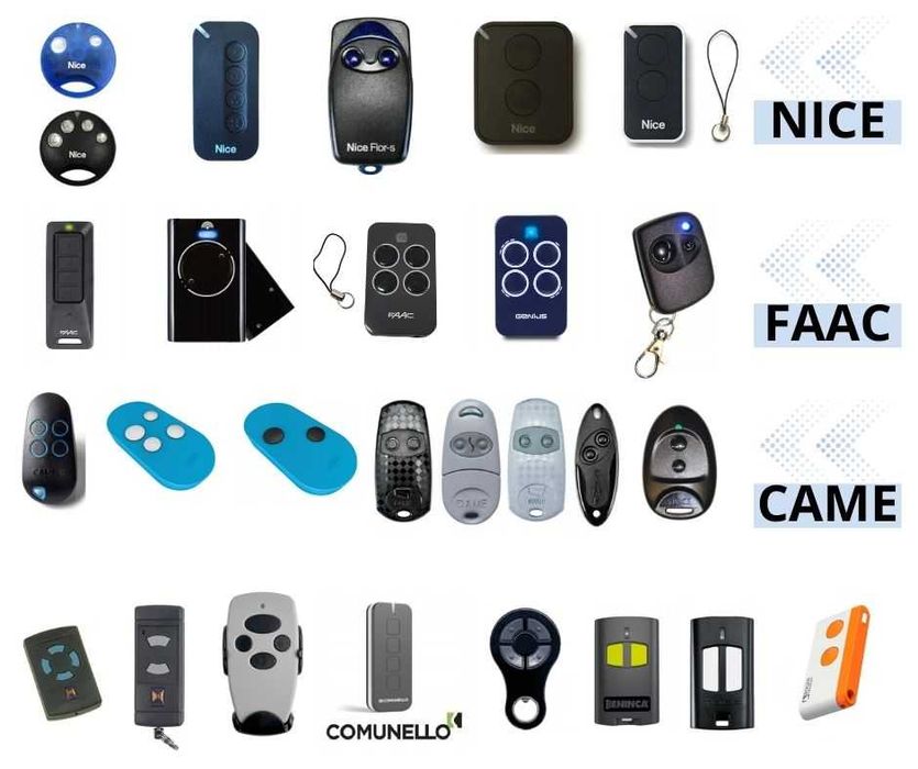 Пульти для воріт Nice, Came, Faac, Beninca, автоматика для воріт