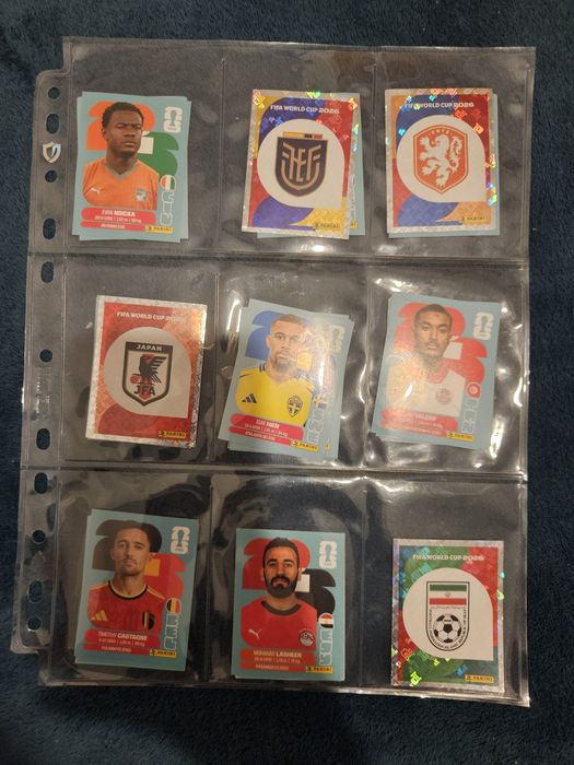 Figurinhas Panini Copa do Mundo 2026 — 181 repetidas | 0,30 € cada | Lote completo 50 €