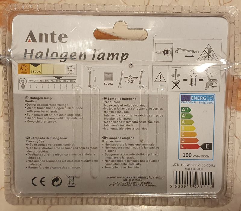 Lâmpadas halogéneo - 50% desconto