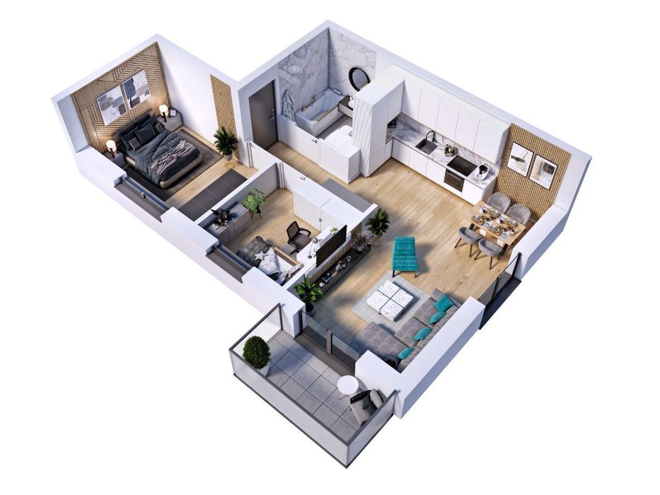 PROMOCJA 7990 ZA METR - mieszkanie 3 pokoje 54,66 m2, balkon, GOTOWE !