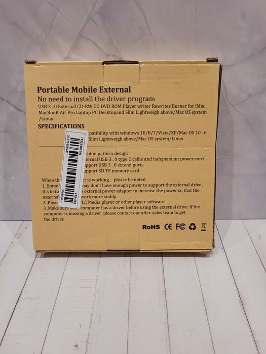 Zewnętrzny napęd DVD USB 3.0 JBonest TY1978 – CD/DVD RW – Nowy