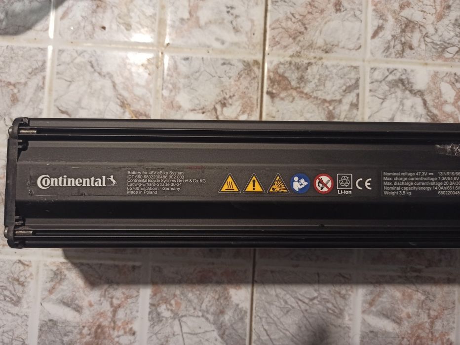 Батарея до електровелосепеда Continental/протестована