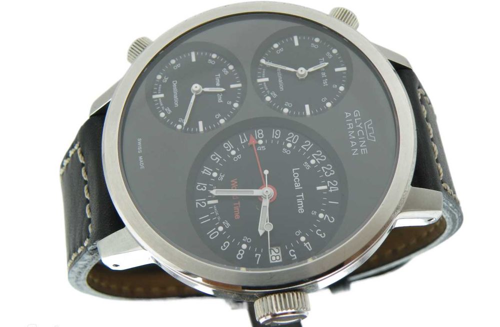 GLYCINE AIRMAN 7 Automatic 4 Time Zones 3829 XXL 53mm