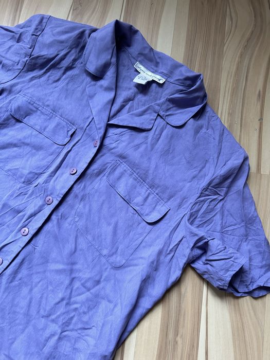 Koszula z krótkim rękawem jedwabna M elegancka bufki