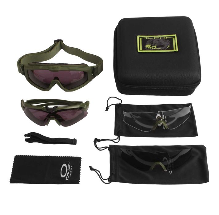 Защитные очки и маска 2 в 1 тактические Oakley Si Ballistic олива