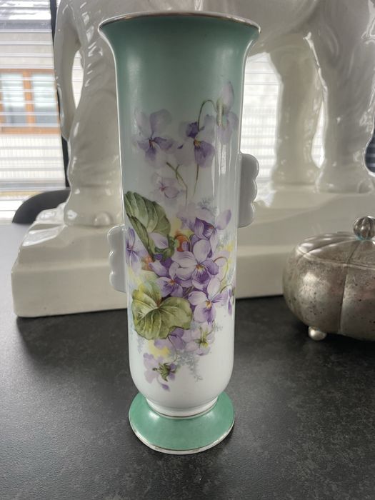 Wazon Art Deco Porcelana Ćmielów fijołki PRL kolekcja vintage