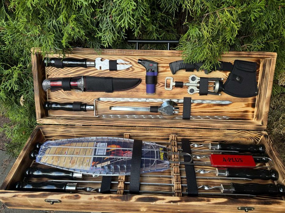 Шампури у кейсі футлярі на подарунок чоловіку, кума, брату, тестюф